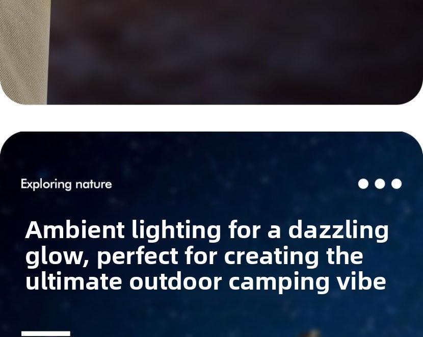 Outdoor Camping String Lights Warm White LED Fairy Lights with Ruler Design Windproof Rope Lantern for Tent Decoration Festival Party Night Lighting