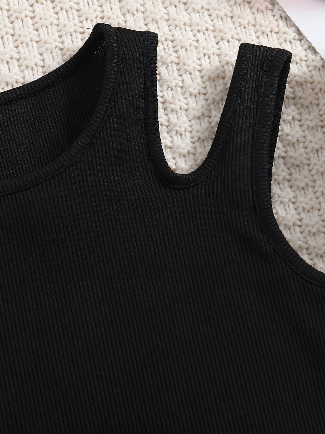 Girl's Plain Tank Top & Bow Decor Plaid Print Shorts Two-piece Set, Casual Sleeveless Top & Shorts Outfit for Daily Wear, Kids Summer Clothes, Clothing