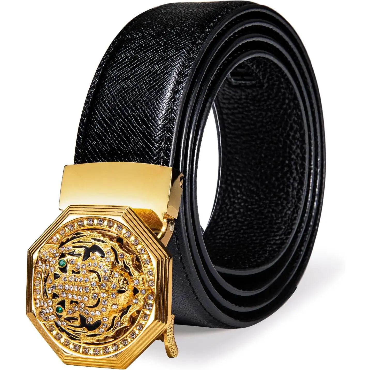Men's Ratchet Belt Gold/Black/Red/Green/Blue/White Automatic Buckle Business Casual Belt Gift - Adjustable