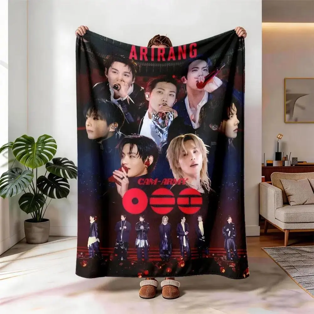 Arirang Cam-Army Large Polyester Flannel Throw Blanket - Soft, Lightweight, All-Season Fabric - for Bed & Couch, Indoor/Outdoor Use - Military Fan Gift for Birthdays, Holidays