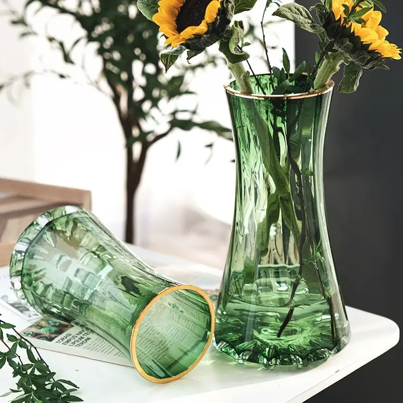 T-shaped minimalist glass vase, living room flower vessel, home decoration, flower arrangement vase, craft flower vessel