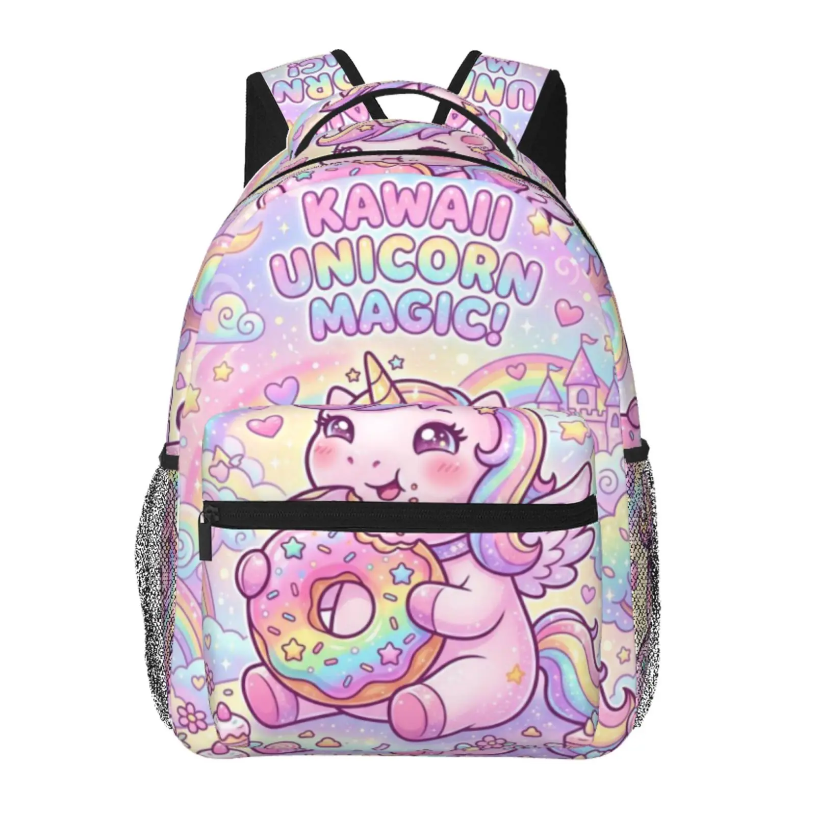 Anime Backpack Unicorn School bag Cute Girls Boys Teens Backpacks Kawaii Kids Lightweight backpack with adjustable straps Bookbag with for office travel bag