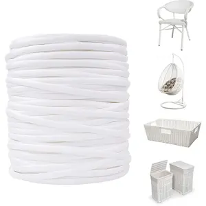 Flat Synthetic Plastic Rattan Wicker Repair Material for Weaving & Knitting, Perfect for Repairing Chairs Tables Storage Baskets (White A)