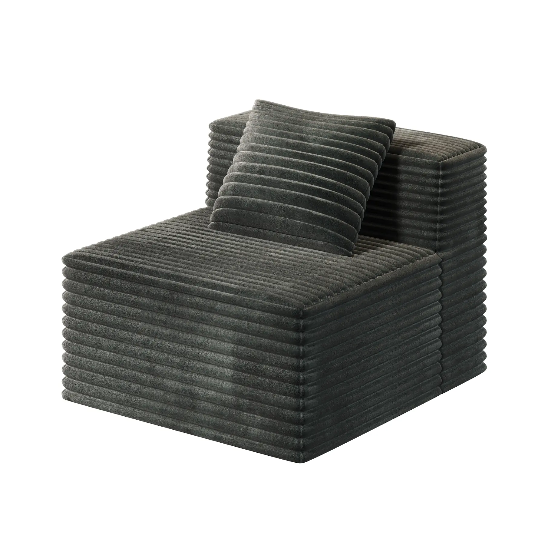 ARCH Single Sofa for Modular Sectional Sofa High Density Memory Foam Couch Boneless Couch for Bedroom Living Room Single Seat Accent Chair Small Space Furniture, Living Room Furniture for Apartment, Lounge, Family Room, Office and Home Seating