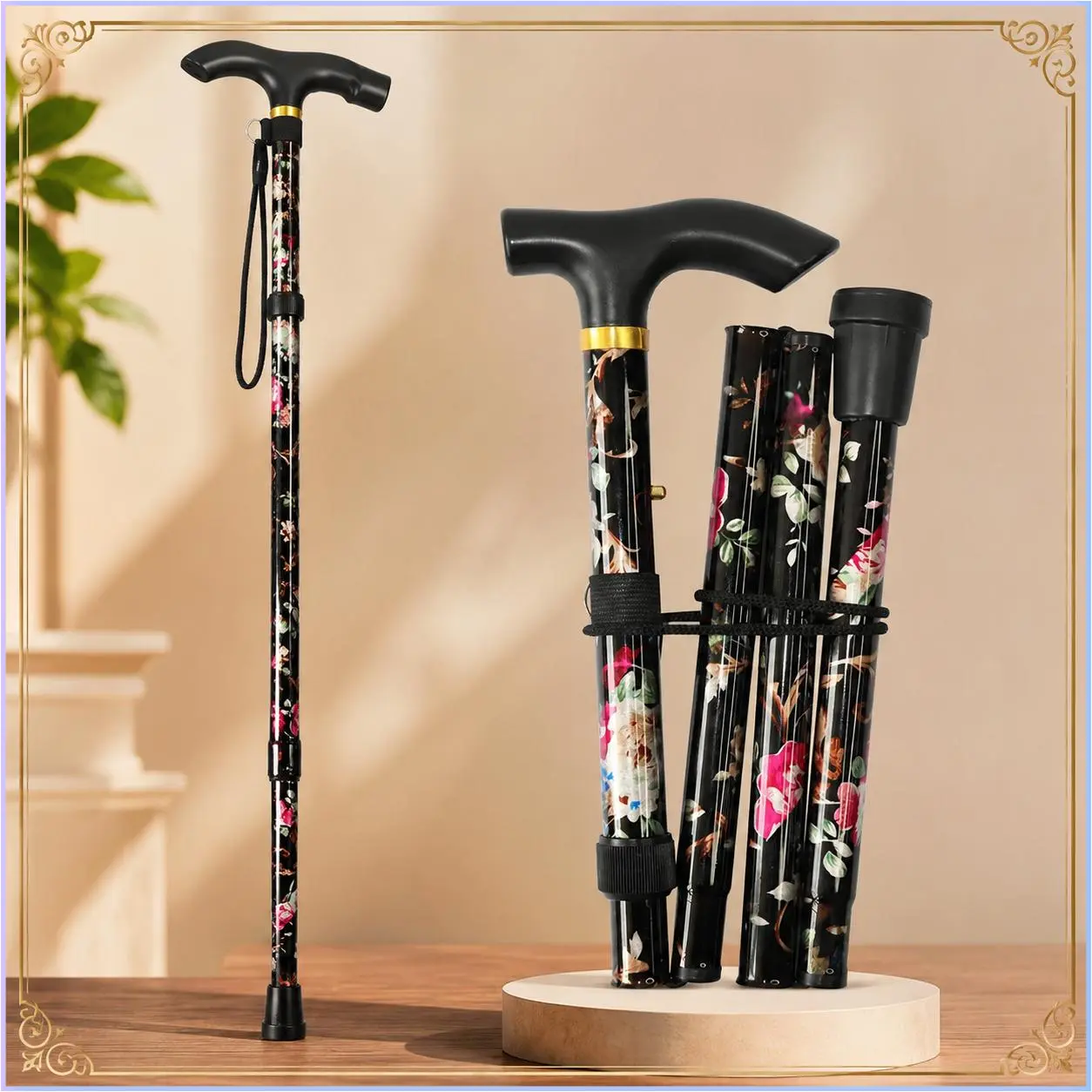 🦯 Lightweight Adjustable Aluminum Folding Walking Cane |   Non-Slip Rubber Base Collapsible Travel Stick for Seniors, Adults, Men & Women ✨