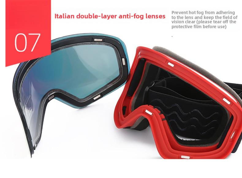Ski mask, magnetic ski goggles, cylindrical lenses, anti-fog, unisex outdoor mountaineering, skiing, cycling goggles