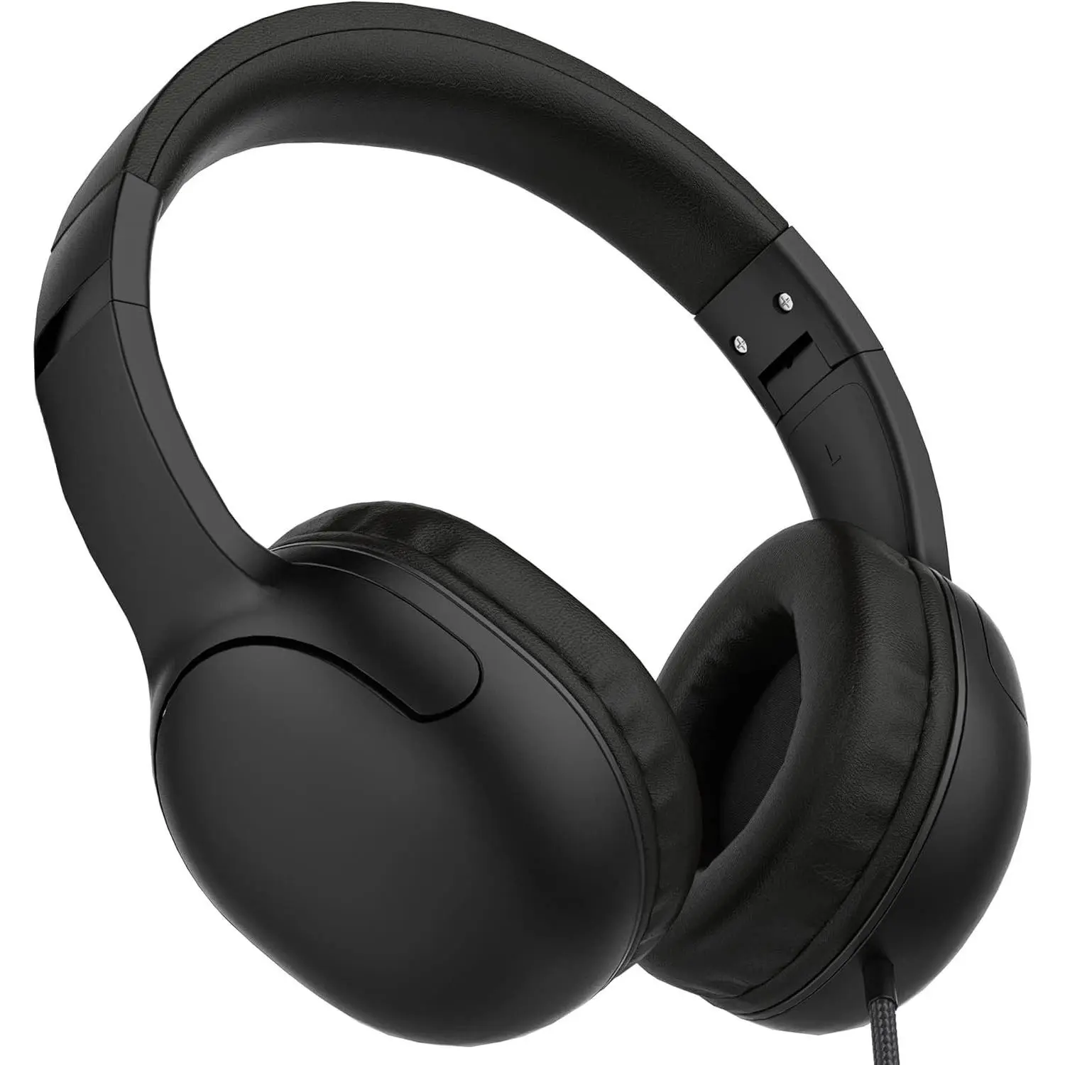 E5 Wired Headphones for  Foldable & 3.5mm Jack  Free Nylon Wire Stereo  Ear Headsets for //School/Tablet/Ipad/Kiddle/Plane (Space Black)