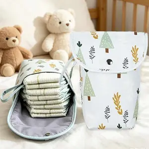 Waterproof Baby Diaper Organizer Bag, Portable Large Capacity Diaper Storage Pouch with Zipper Closure, Lightweight Baby Travel Organizer for Diapers, Wipes & Changing Essentials, Perfect for Stroller, Diaper Bag, Daycare & Car Trips