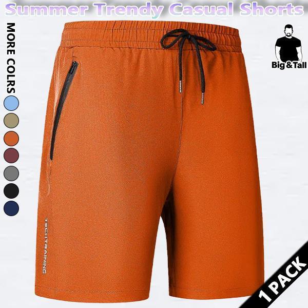 5-Pack Men's Quick Dry Tech Training Shorts | Big & Tall Summer Casual with Zipper Pockets
