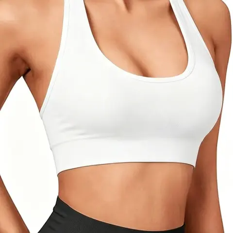 Women's Solid Backless Sports Bra, High Stretch Athletic Fitted Sports Bra, Breathable Comfortable Sports Underwear for Yoga Gym Workout, Exercise Activewear Workout Ribbed Workout Bras, Workout Daily Wear, Breathable Fitness Bra