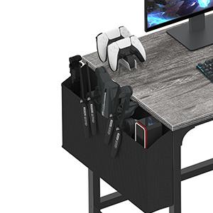 Lufeiya Computer Desk with Fabric Drawers, 40 Inch Gaming Desk for Small Space Home Office, Modern Simple Study Writing Table PC Desks for Bedroom, Gray, Get Free Box