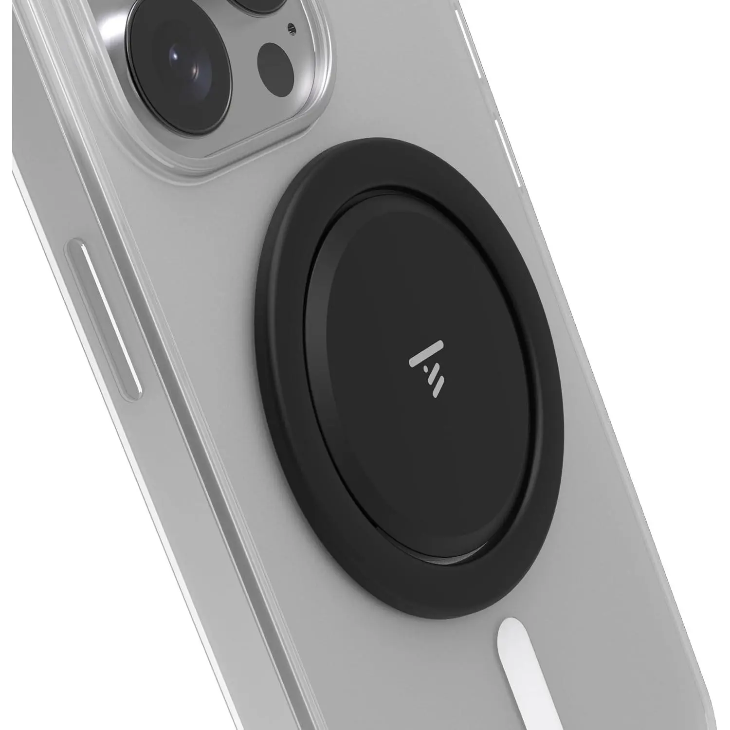 Ultra Thin Grip for MagSafe:  Hand Open, Stand, 10x Expandable, Space Grade Steel, Removable for  . Half The Thickness, Twice The Fidget - Matte Black