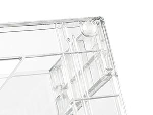 SUNDAY MIRTH 4 Pack Stackable Storage Drawers,Clear Acrylic Drawer Organizers with Handles, Easily Assembled For Fridge, Bathroom, Kitchen Undersink, Cabinet, Pantry Organization and Storage
