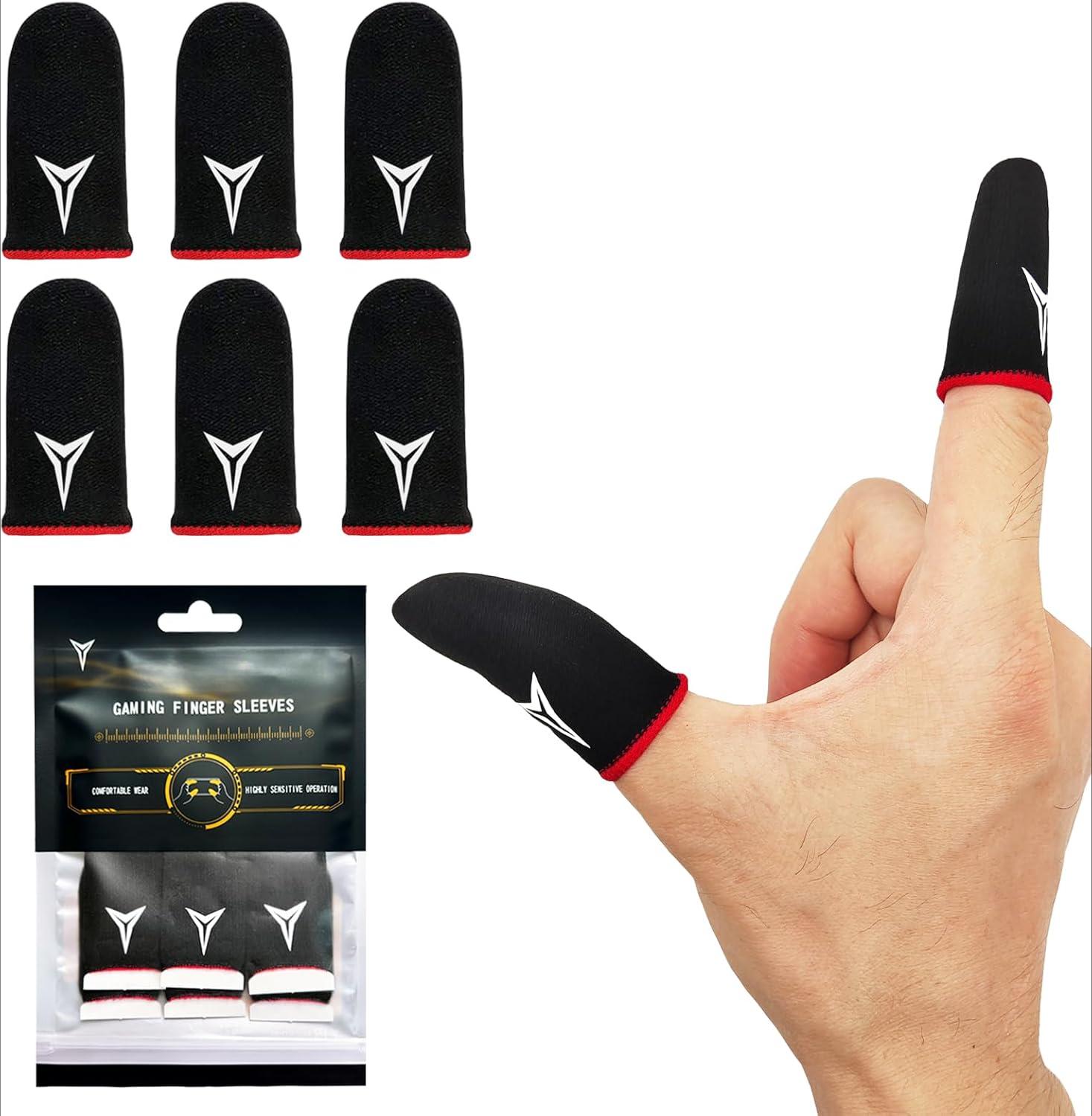 6 Pack Mobile Phone Gaming Finger Sleeves, Finger Sleeves Compatible with All Touchscreen Devices, Smooth Feel, Anti-Sweat, Extremely Thin
