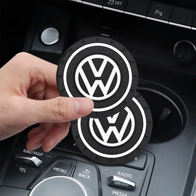 New 2PCS Car Water Cup Bottle Holder Anti-slip Pad Mat Silica Gel For VW Volkswagen Jetta Polo Touran Golf Passat car styling