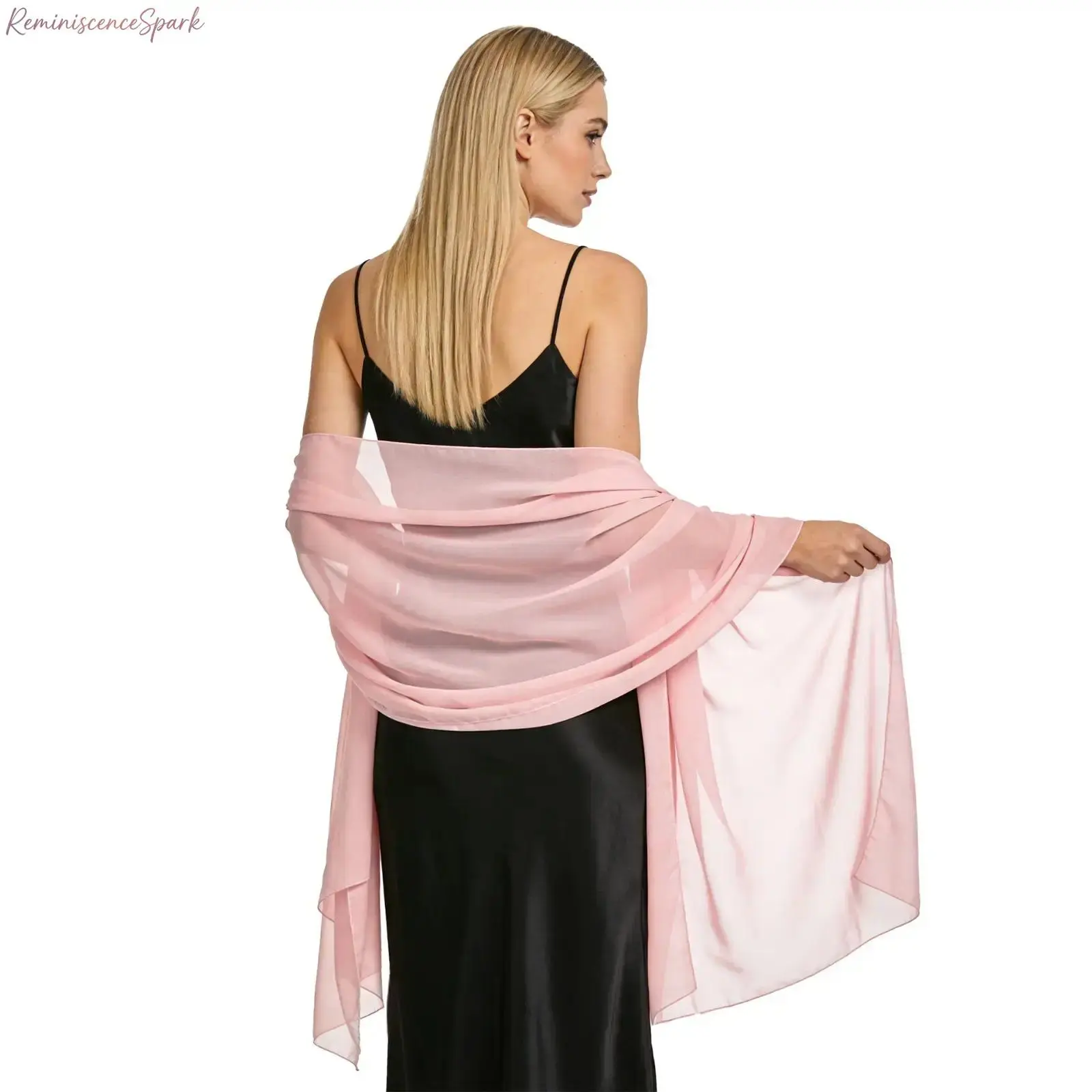 Elegant Chiffon Shawl Accessory, Versatile Lightweight Wrap for Brides and Evening Wear, Flowy Formal Cover‑Up, Perfect for Weddings, Banquets, Formal Occasions and Travel Outfits