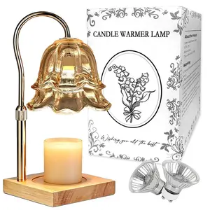 Cozy Home Candle Warmer Lamp Gold Floral Design Timer Adjustable Height Bedroom Scent Gift