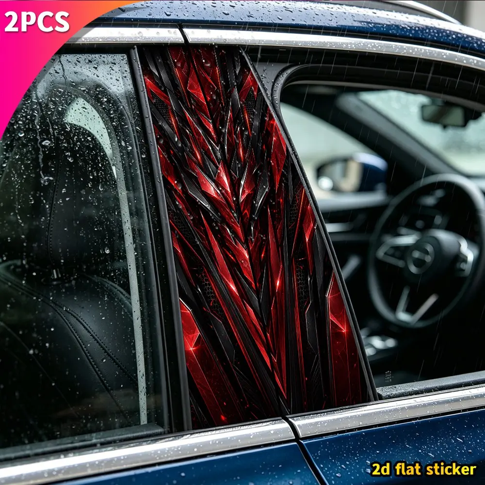 2pc Cool Honeycomb Texture Car Stickers, Waterproof Durable Scratch Resistant Self-Adhesive, DIY Vehicle Exterior Decor