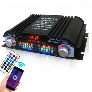 aux input bluetooth-compatible sound adapter  Power HiFi Sound Amplifier Digital 4 Channel Audio Amplifier Bluetooth Karaoke Player FM Radio Support Remote Control