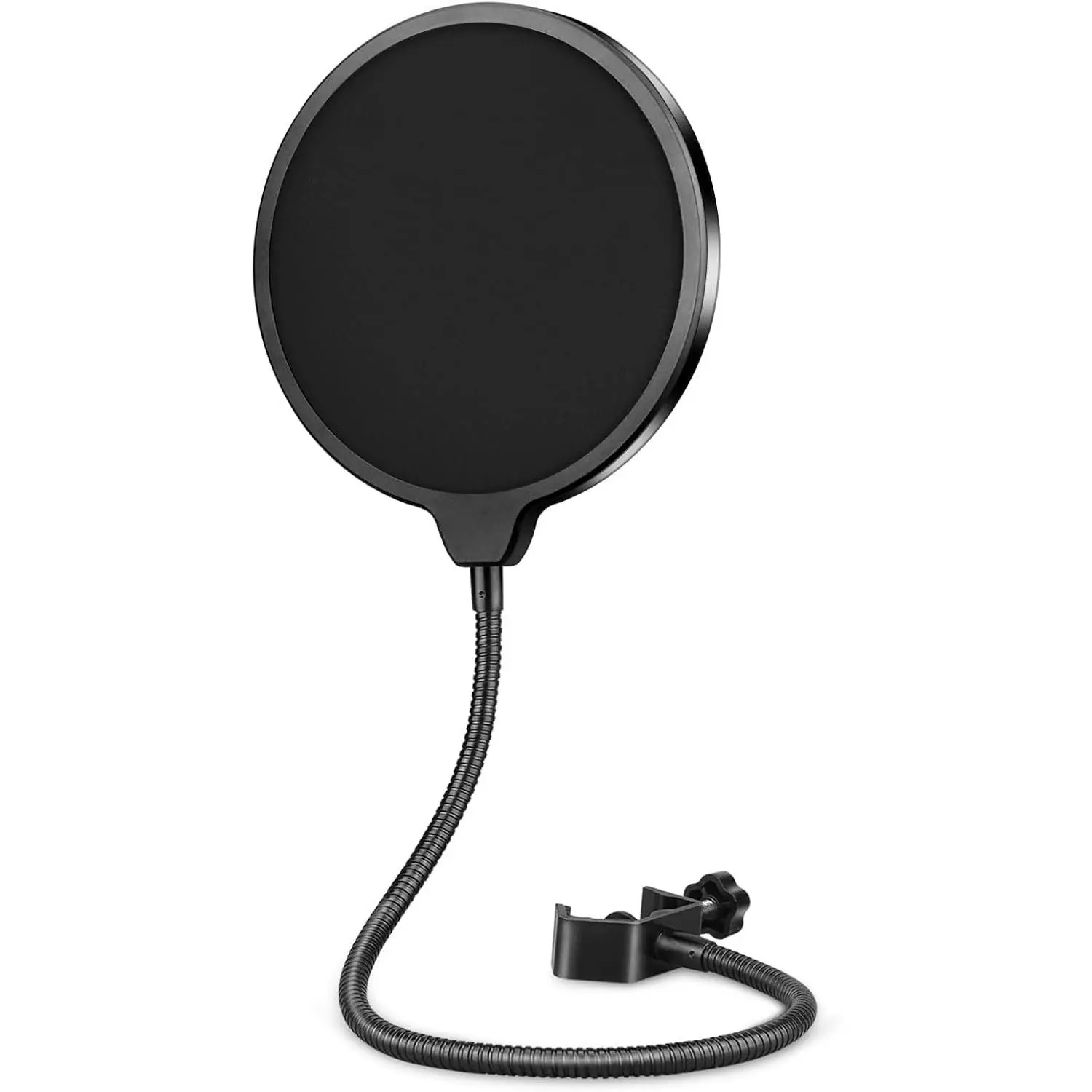 Professional Microphone Pop Filter Mask Shield For Blue  and Any Other Microphone,Mic  Layered Wind Pop Screen With Flexible 360° Gooseneck Clip Stabilizing Arm