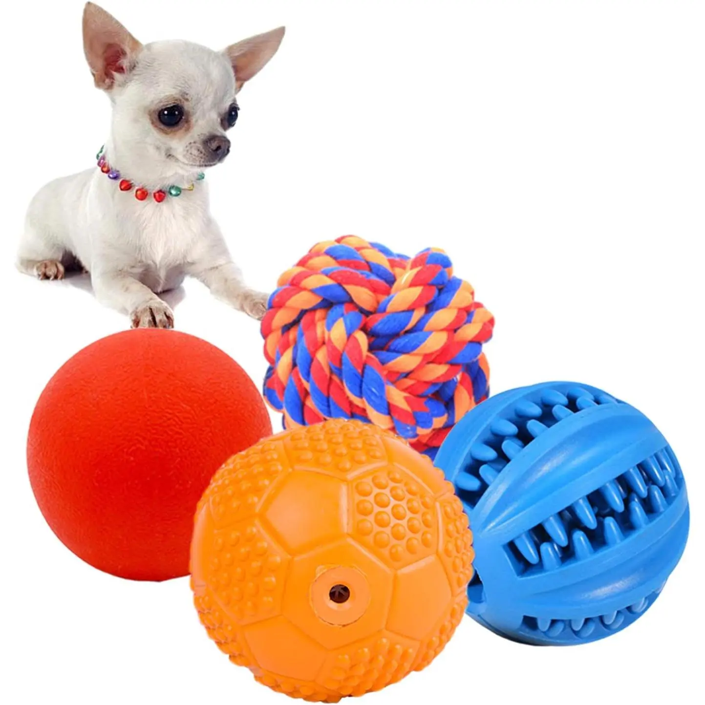 Puppy Balls - Pack with Different Functions &  Toys for Small Dogs, Squeaky  Balls, Rubber  Toys for Enrichment