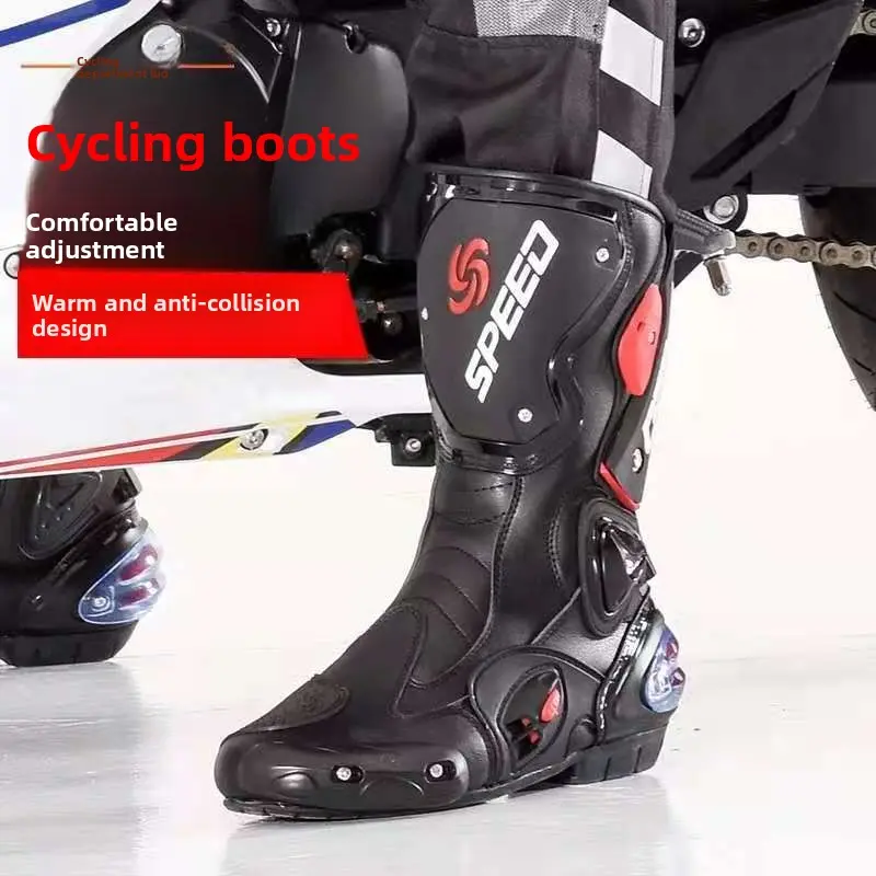 Men's motorcycle riding shoes - all-season waterproof breathable biker boots