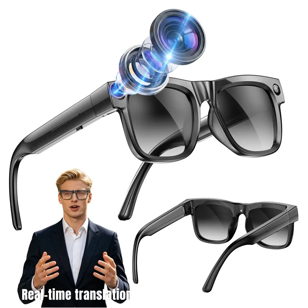 Bluetooth AI Smart Glasses with Camera, Build-in Mic & Speakers,8MP Camera , 4GB Memory Build-in,Hands-free Video Recording,290Mah Battery, UV400 Lenses, AI Real Time Translation ,Bluetooth Calling ,HiFi Audio ,Music Control.