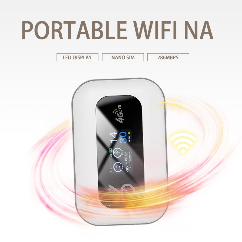 4G LTE WiFi6 Portable Hotspot with SIM Card Slot for USA Travel and Road Trips Featuring Up to 286Mbps Fast Internet LED Digital Display and 3000mAh Battery Perfect for Remote Work Students Outdoor Camping and Family Vacation Internet