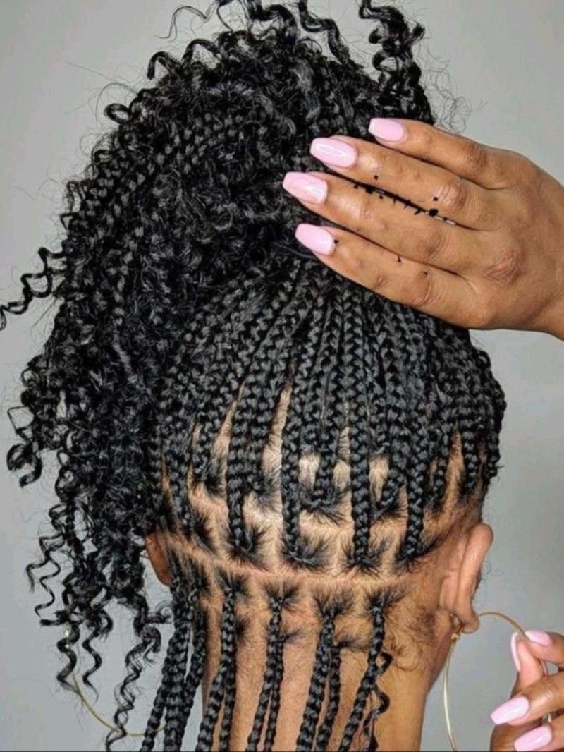 Boho Style Synthetic Box Braided Full Lace Wigs for Women, Gorgeous Fluffy Wigs with Baby Hair Bangs, Synthetic Braided Lace Wigs for Party, Daily Use, Pre Braided Wig