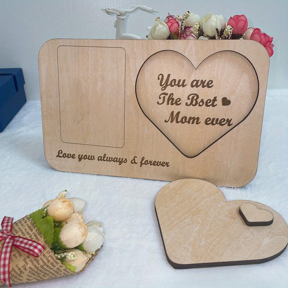 Wooden DIY Heart Shaped Photo Frame for Mother's Day, Creative Craft Picture Frame, Romantic "Best Mom Ever" Keepsake Gift, Perfect for Family Gatherings, Home Party Table Decor Wooden DIY Heart Shaped Photo Frame for Mother's Day, Creative Craft Picture Frame, Romantic "Best Mom Ever" Keepsake Gift, Perfect for Family Gatherings, Home Party Table Decor