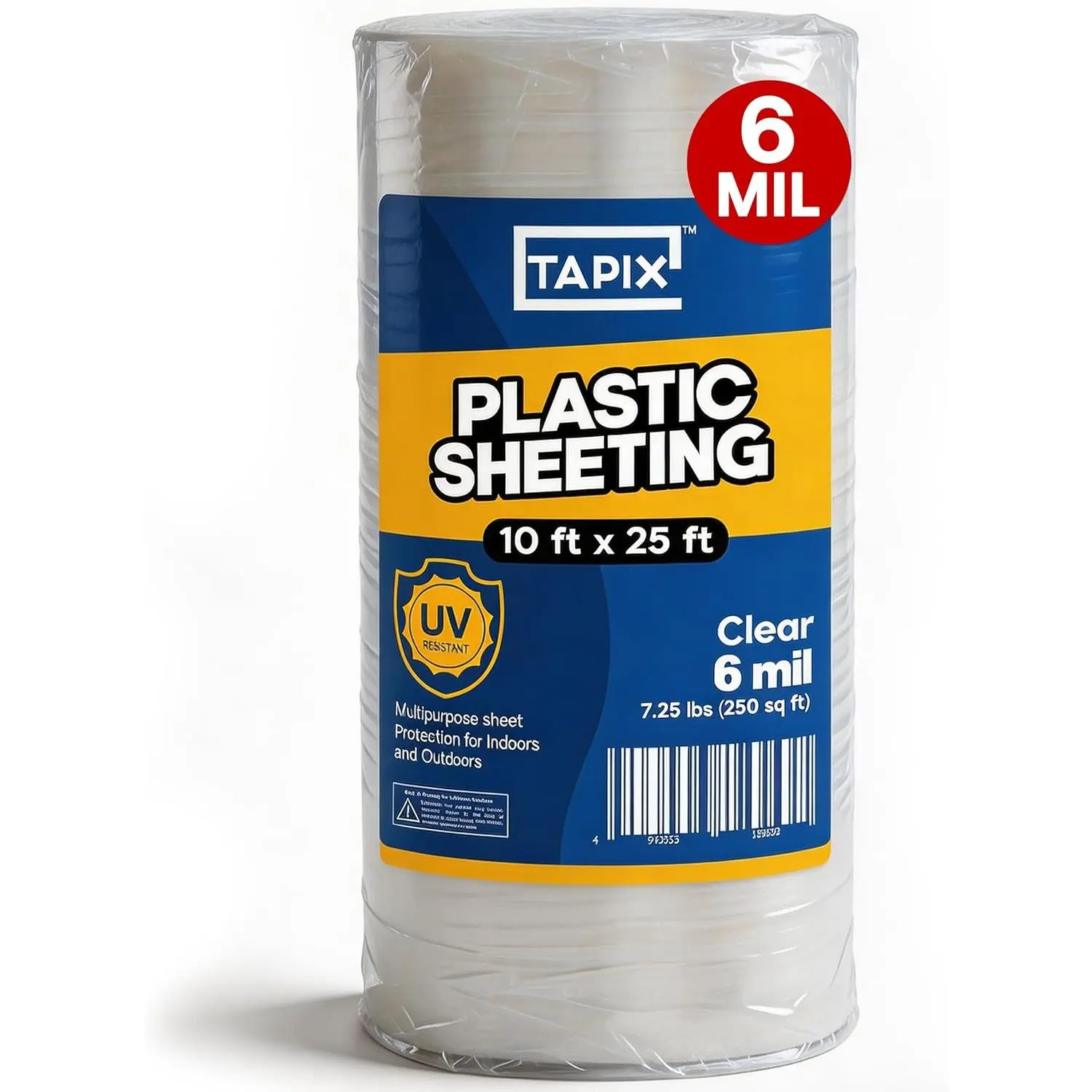 Plastic Sheeting (10' x 25') Long, 6 Mil - UV Protection Polyethylene Film, Heavy Duty Greenhouse Plastic Sheeting