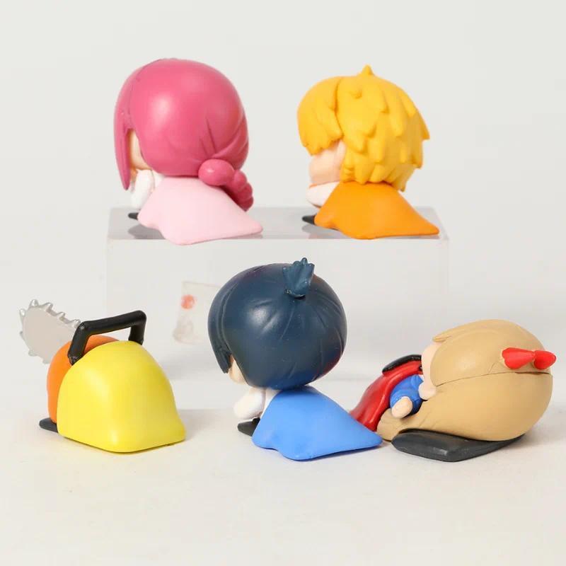 Cute Chainsaw Man Power Figure Anime Aki Denji Statue Makima Sleeping Action Figurine Desk Decoration Table Accessories Toy Gift