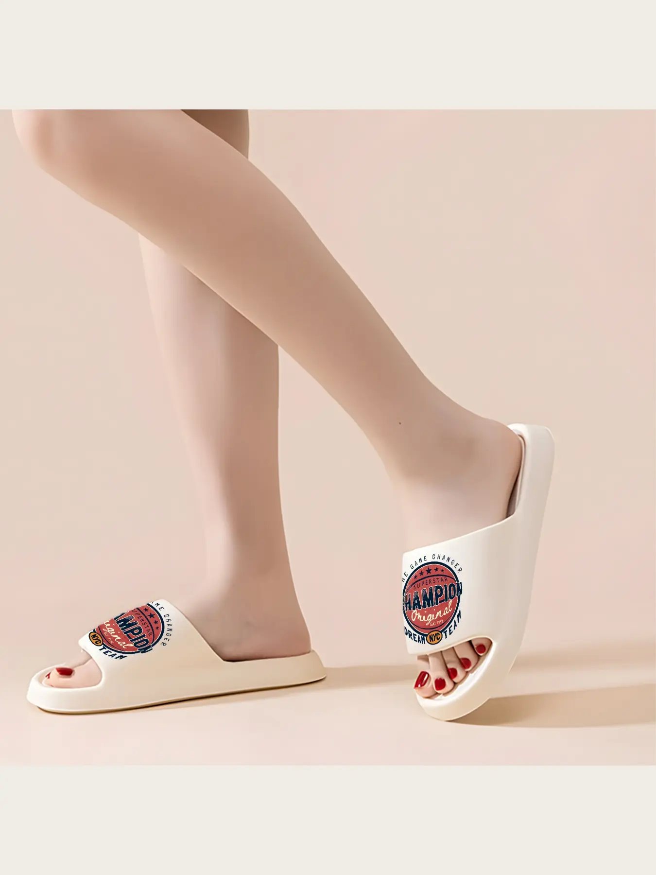 Vintage NYC Basketball Champion Superstar Dream Team Original Est 1990 The Game Changer Print Slippers for Men Women Comfortable Indoor Outdoor Casual Footwear