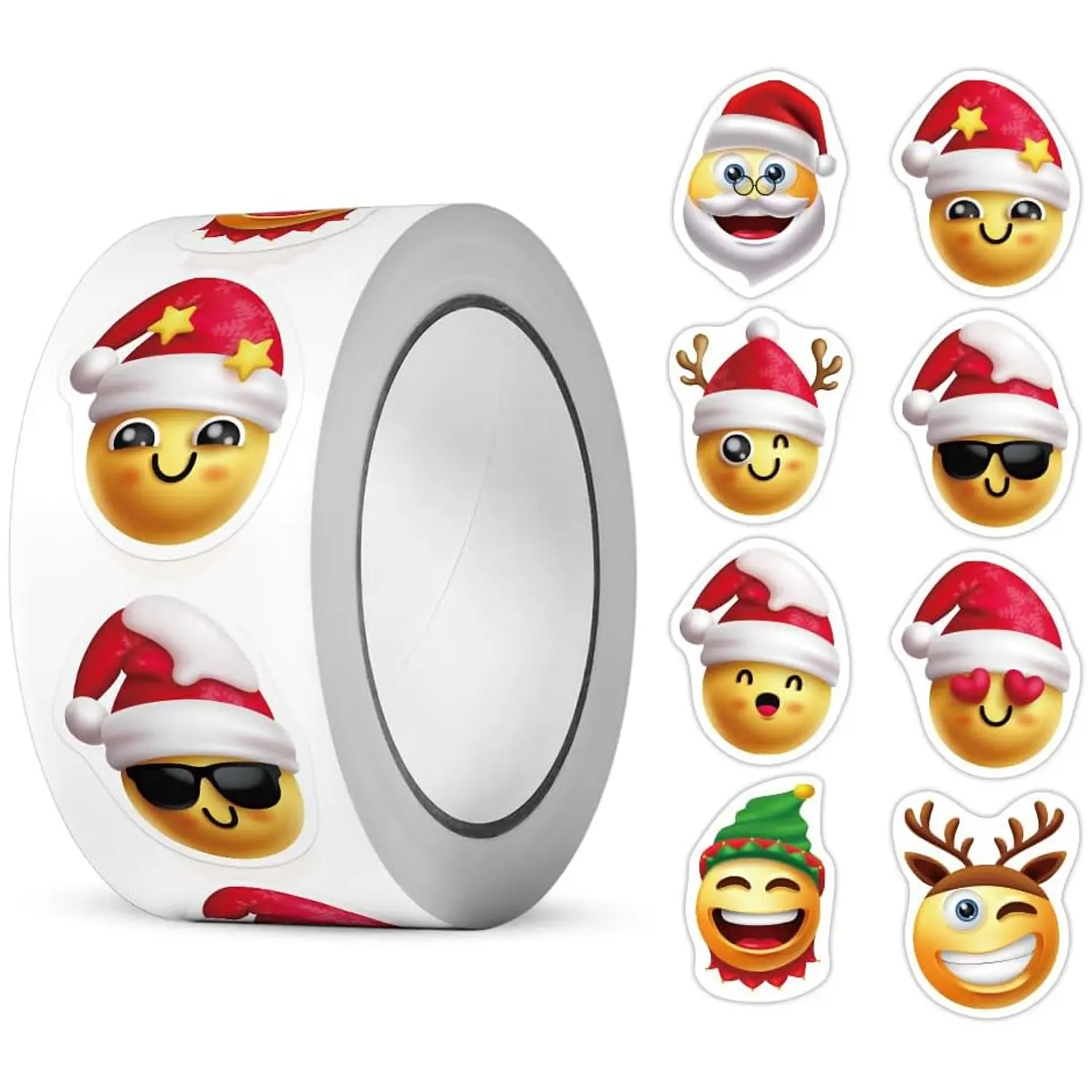 Santa Claus Christmas Tags for Gifts, 500pcs Irregular Shaped Personalized Name Tags with Reindeer Decoration for Holiday Season