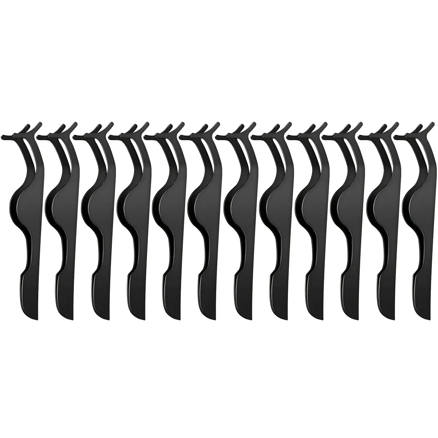 12 Pcs Plastic Eyelash Tweezers Set, Durable & Precise Tool for Lashes, Ideal for Beauty Enthusiasts, Perfect for Home Use, Plastic Makeup Tool