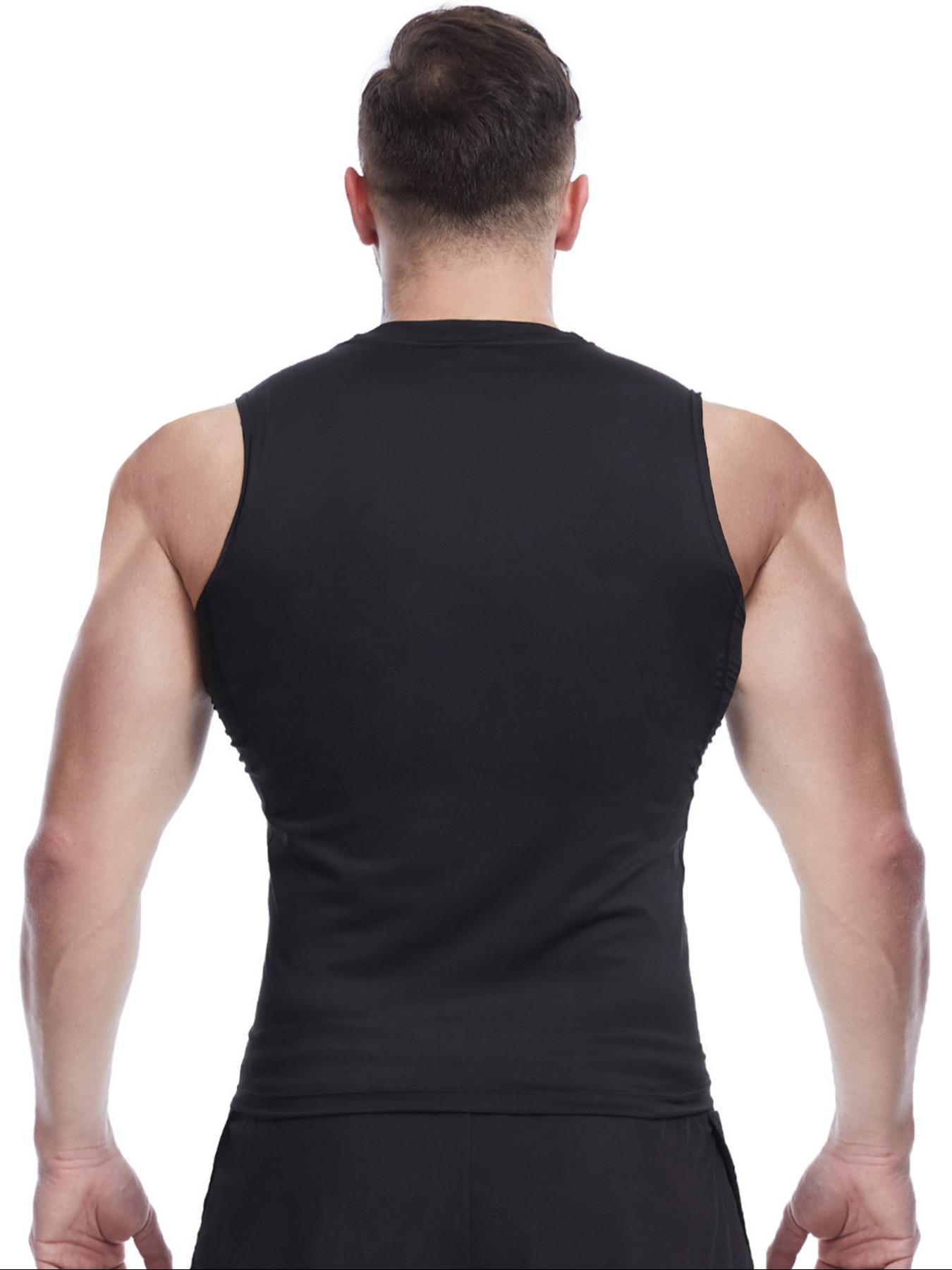 Men's Letter Print Sleeveless T-shirt, Regular Fit Casual Sleeveless Top for Summer, Men's Top for Gym Workout Running, Fitness Workout Vest, Sport Vests
