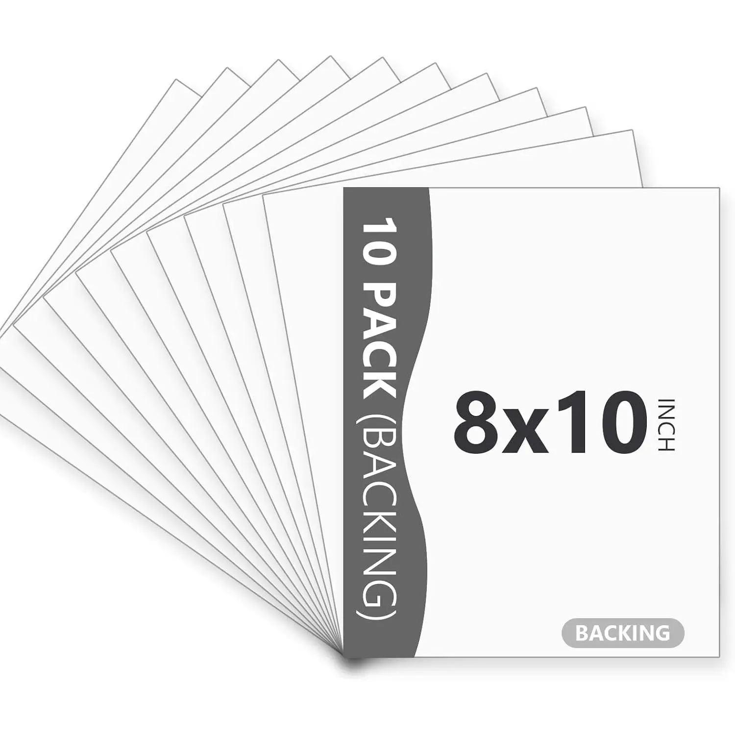 10 Pack White Backing Board, 8x10 Uncut Picture Frame Mat Boards | Acid Free Matte Backerboards for Pictures, Photos, and Prints