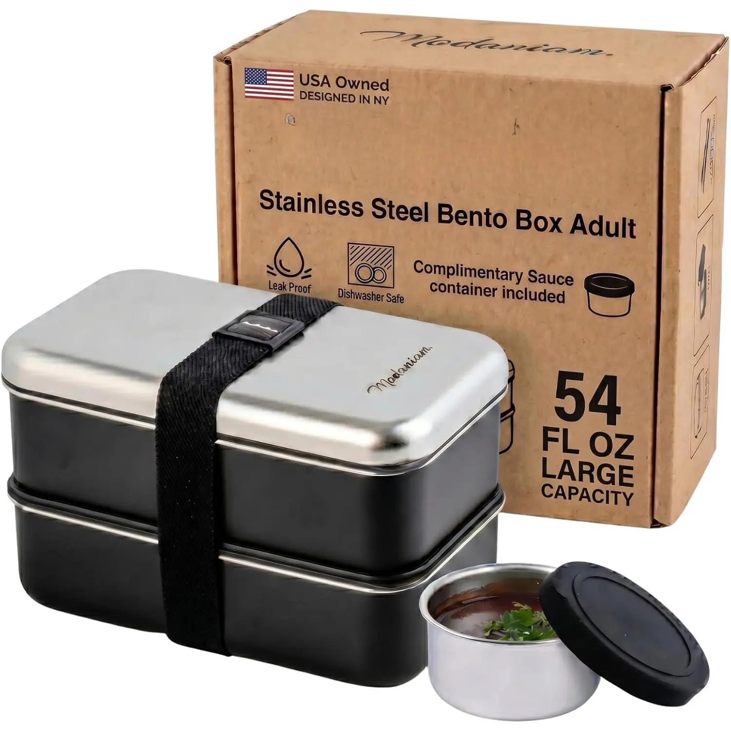 Leak Proof Stainless Steel Bento Box, Stainless Steel Lunch Box For Adults, Metal Bento Box,  Lunch Container, Large With Compartment, Korean Bentobox, Non , Microwave Safe