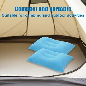 2pcs Multi-Purpose portable travel Inflatable Pillow - foldable travel essentials, Supports Neck And Lumbar for Office, Car, Camping, Hiking And Napping, Neck Support for Planes, Office Naps And Outdoor Adventures, Washable Microfiber Cover, Snap Clo