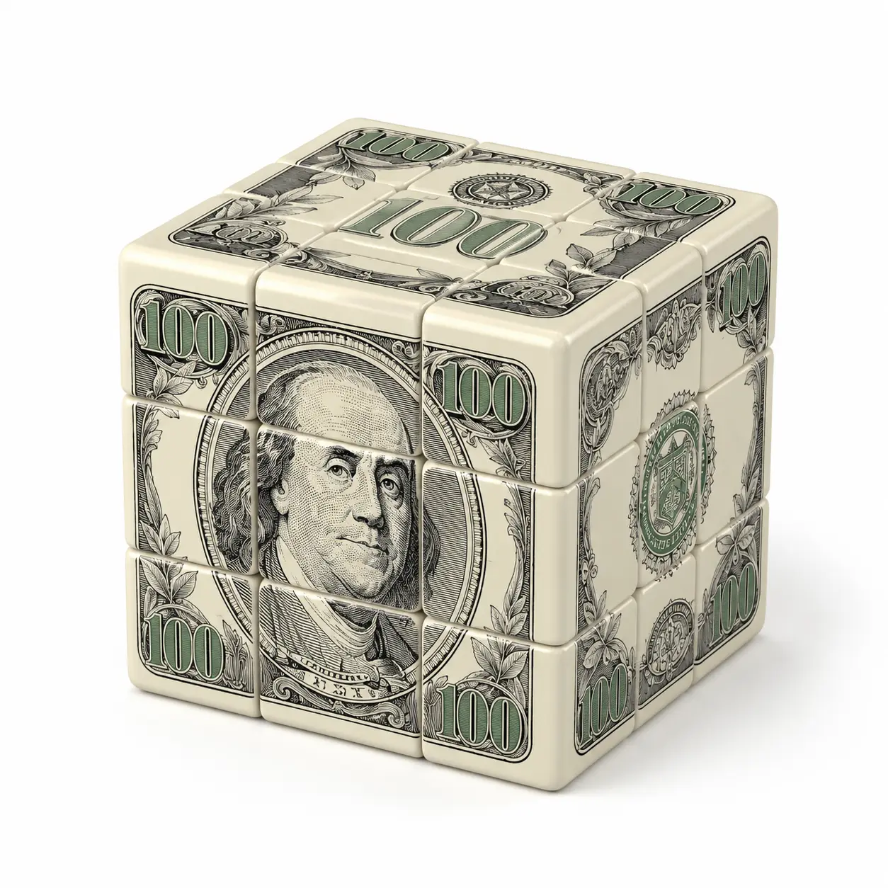 Dollar Print Magic Cube | Stress Relief Fidget Toy