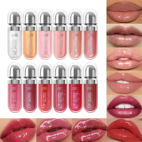 12-Piece Pearl Lip Gloss Set, Long-Lasting Moisturizing Liquid Lipstick, Ideal Christmas & Valentine's Gift, Glossy Mirror Finish