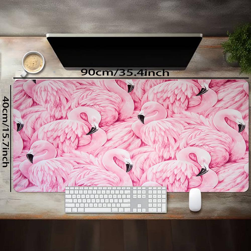 Pink Flamingo Pattern Mouse Pad, 1 Count Gaming E-sports Computer Thickened Mouse Pad, Washable Mouse Pad for Home & Office