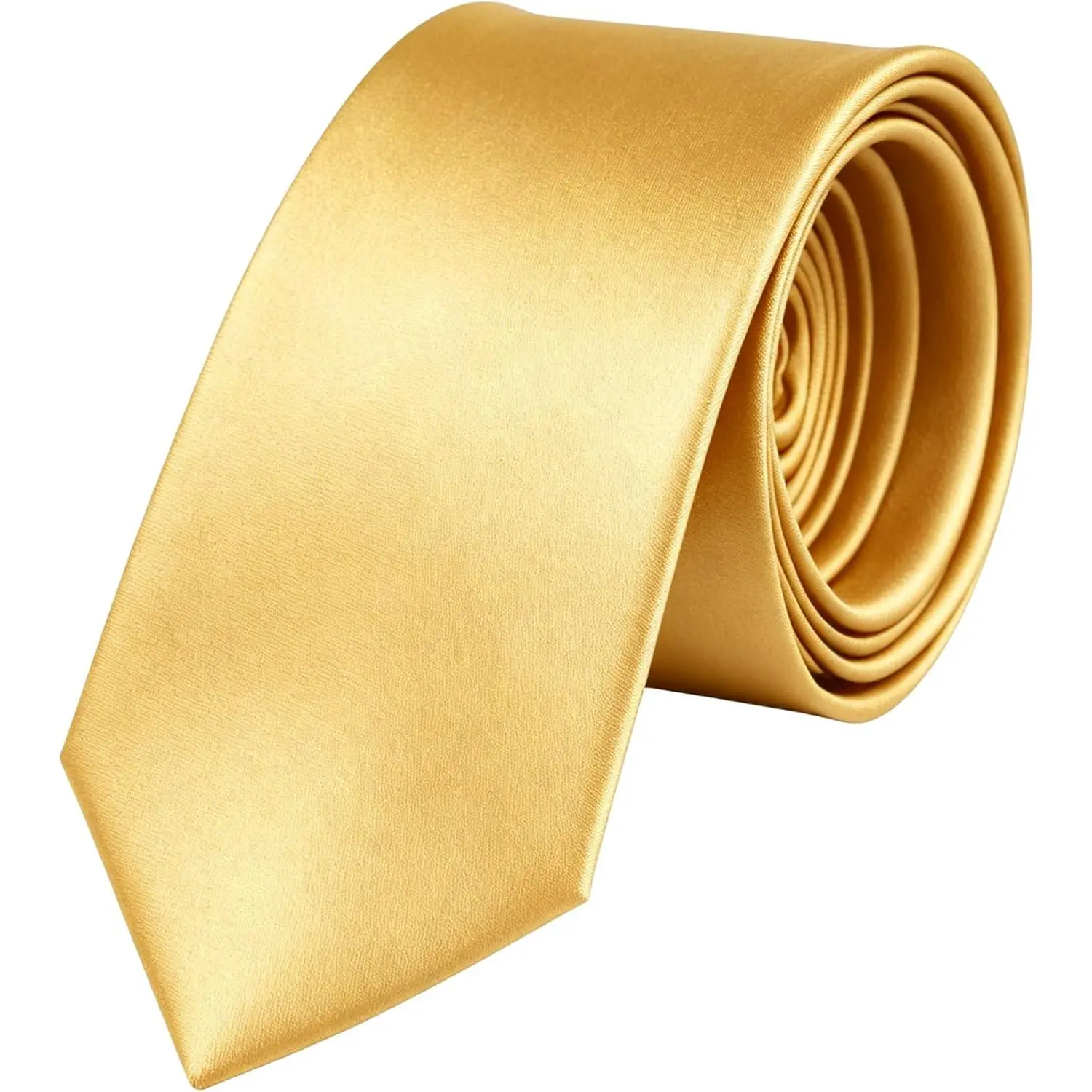 Men's Solid Color Satin Neckties, Formal Wear Classic Cut Plain Finish Soft Long Neckties for Formal Occasions