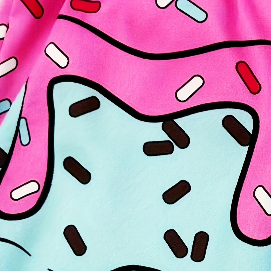 Summer Ice Cream Hawaiian Style Men's Quick-Drying Shorts Breathable Soft Comfortable Loose Plus Size Beach Swimwear Casual Shorts