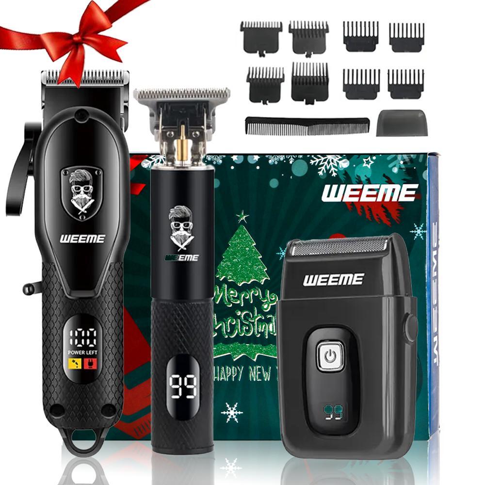 Electric Multifunctional Hair Trimmer Kit, Professional Cordless Hair Clippers and T-Blade Trimmer Combo for Men with LED Display, Barber Equipment Set