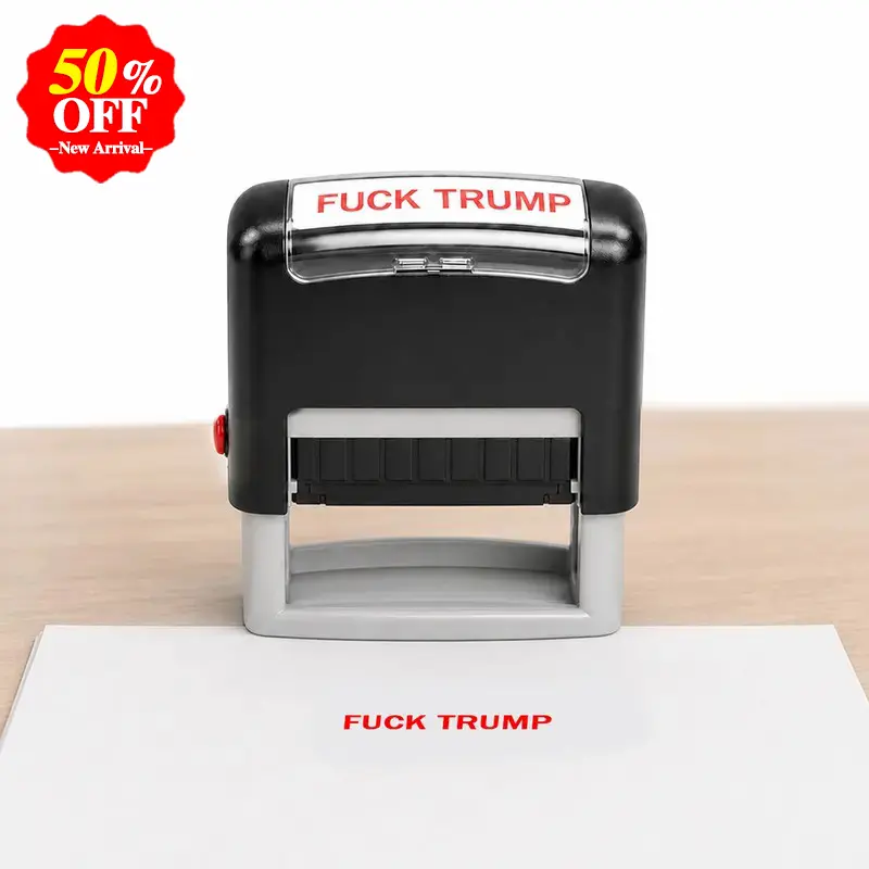 Self-Inking Red Ink Fuck Trump Stamp for Money, Office Supplies, Election Party Decorations, Novelty Gift, Trump Merchandise (1 Pack)