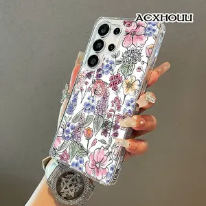 Soft Pastel Floral Line Art Magnetic Vintage Case for SAMSUNG S26 ULTRA S25 S24 S23 S22,Aesthetic Vibes Lightweight,Shockproof,Silicone,Scratch Resistant,and Cute
