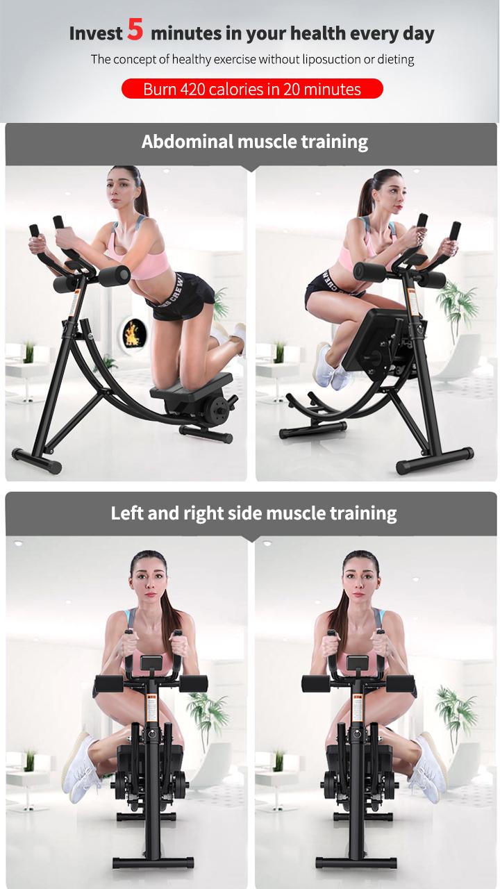 Abdominal Cruncher Trainer Machine - Foldable Ab Exercise Sit Up Bench, Compact Home Fitness Equipment for Abdominal Workouts, Portable Design for Easy Movement & Storage, Stable Sit Up Bench for Core Training, Ideal Abdominal Trainer for Home Use