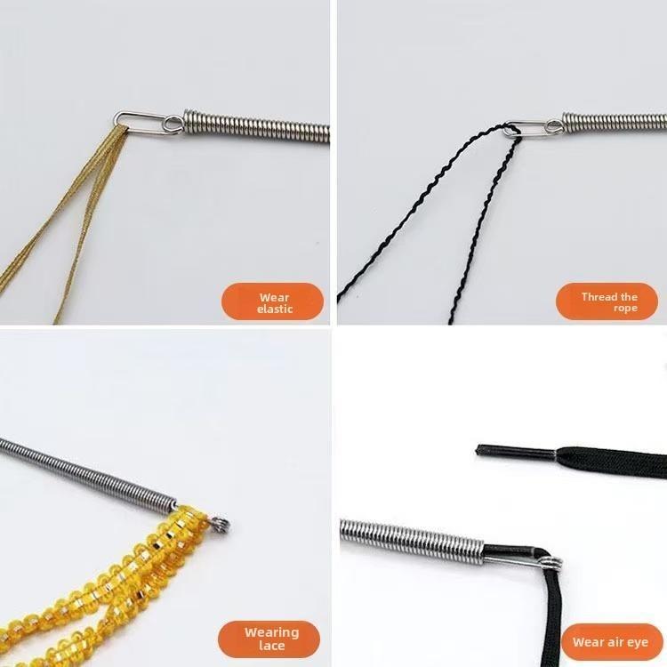 2Pcs Bendable Multi-purpose Spring Loaded Cord Threading Tool for Eyelet Elastic Waistband String Insertion Device
