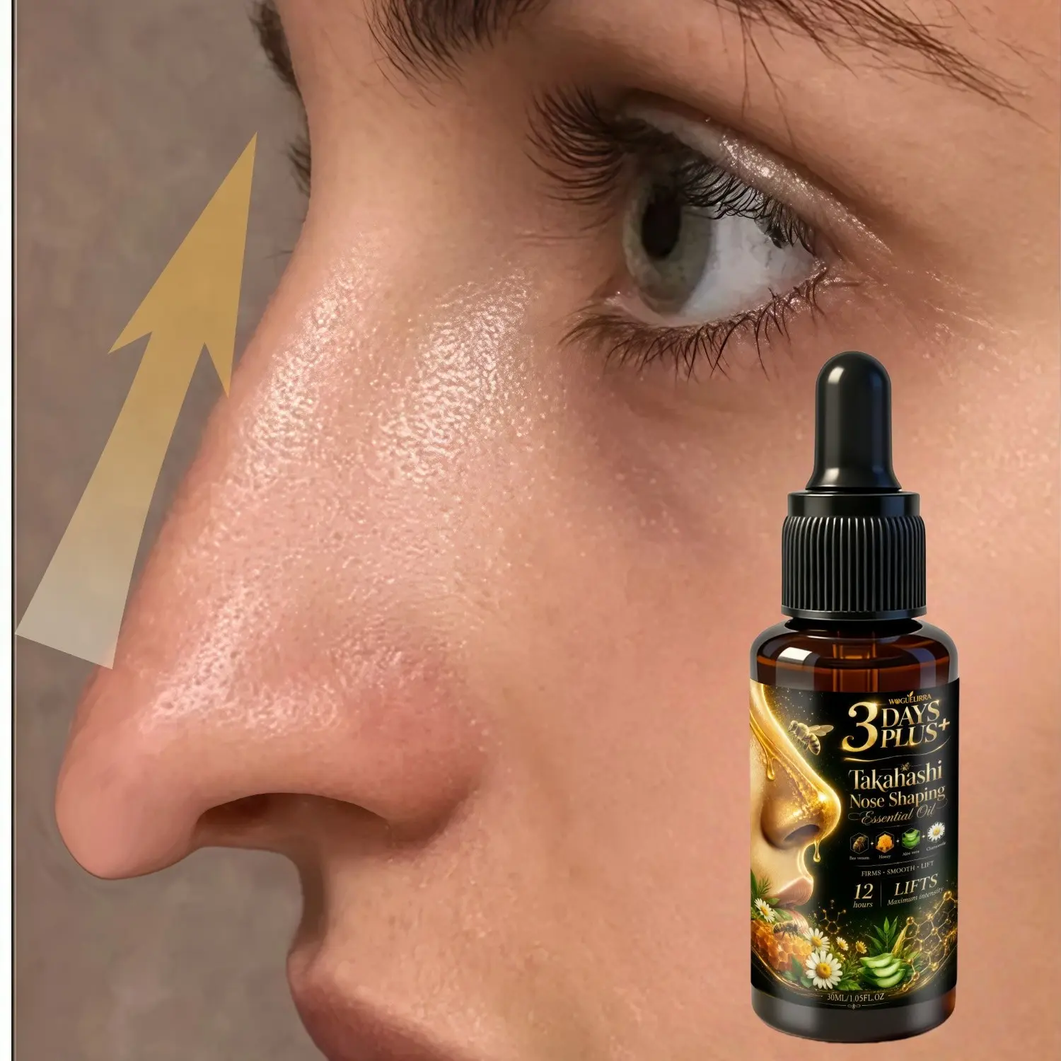 Strong Nose Oil for Tightening and Firming, Improves Nose Shape and Contour, Enhances Facial Appearance, Suitable for Nose Wings and Bridge